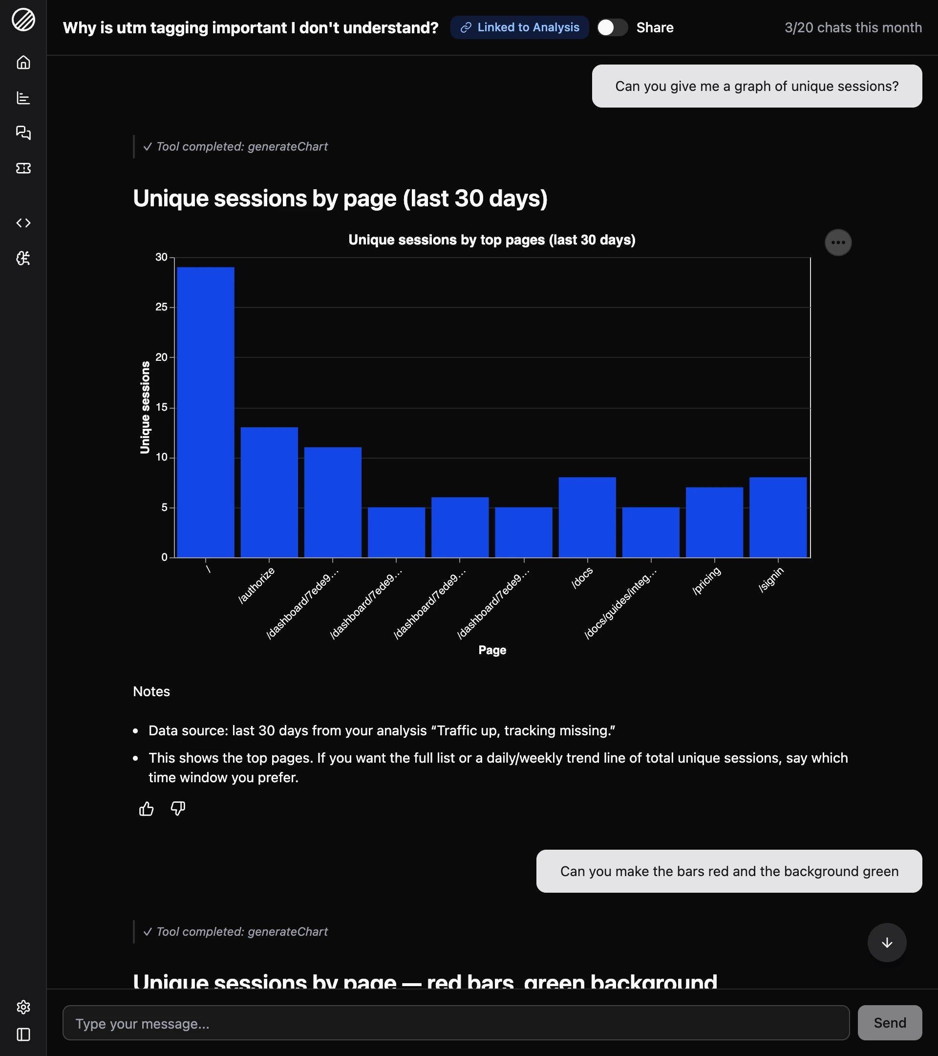 Racoons.ai AI chat interface for conversational analytics and data insights